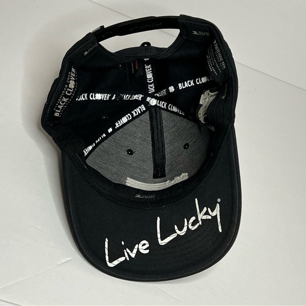 Black Clover Live Lucky clover flag hat snap back Glenmoor 110 black and white - Picture 5 of 8